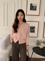 Pastel V-neck Alpaca Wool Cardigan (12color)