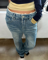 Lace Patina Denim Pants