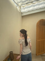 check off-shoulder blouse