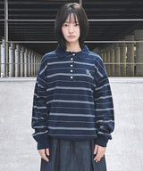 Gothic D Logo Stripe Collar Knit_Navy