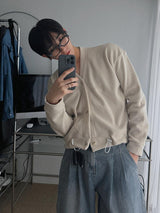 ASCLO String Crop V Cardigan (5color)