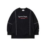 スポーツデプトロゴパイピングナイロンプルオーバー - ブラック