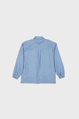 SHIRRING BLEACHED DENIM SHIRT