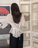 Frill see-through blouse