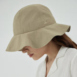 VA Curved Logo Round Frill Bucket Hat / Beige