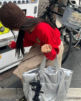 ムークブラックパデッドバッグクロスバッグショルダーバッグ[Silver only]