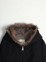 Hairy hooded bomber jacket