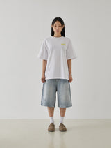 Bleached Bermuda Pants (Light Blue)