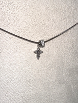 Snake chain] cubic cross ring necklace