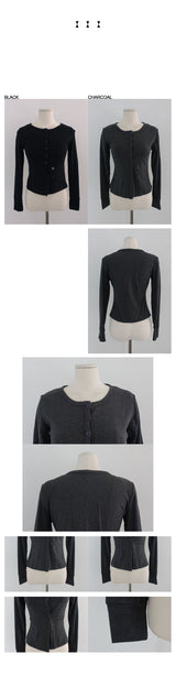 COLLY レーススリーブトップス & カーディガン& ラップスカートパンツセット (CHARCOAL, BLACK 2COLORS!)