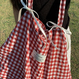 hacey checked ribbon shoulder bag [red]