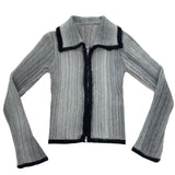 Gradation knit zip up