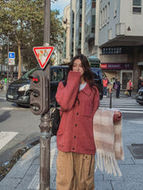 Wood Ribbed Pocket Knit Cardigan