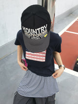 アメリカフラワーパッチ半袖Tシャツ (3c)