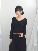 Floral cross-neck top