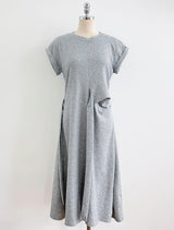 Peta Roll-Up Cap Sleeves Flare Tie Long One Piece