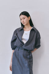 Classic Zip-up Blouson Jacket_Gray
