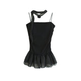 Luna Dot Frill Slip Top & Scarf Set 231629453