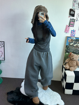 ストリング🩶ピグメントトラックロングパンツ 🩶🤎🖤3カラー
