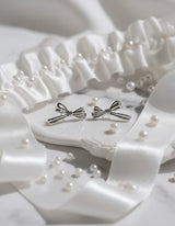 [Choi Yena, IVE Leeseo Piercing] Dalia Ribbon Piercing - Silver Color