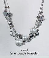 Star beads cubic chain layered bracelet