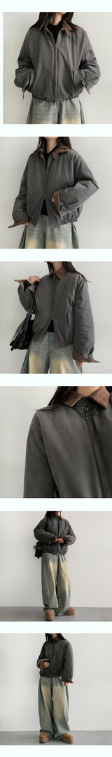 Neming Golden Collar Quilted Short Jacket