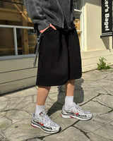 Maro Sweat One-Tuck Bermuda Pants(Gray)