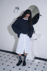 24FW ローゲージケーブルニット チャコール