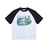 GT145 ルガードラベルグラフィックショートスリーブラッシュガード (WHITE/BLACK)