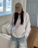 スローンフィンガーホールカラー長袖Tシャツ