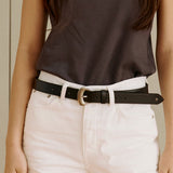 BL011 Western Unisex Leather Belt 25 mm Black