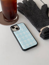 [MADE] mushroom pattern epoxy bumper case_Skyblue White