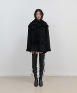 Detachable Fur Shearling Jacket / Black