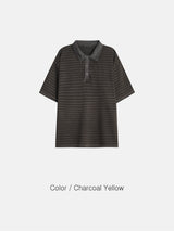 Rohm Pigment Dyed Stripe Polo Tee – 4 Colors