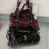 Clear Eyelet Faux Leather Shoulder Crossbody Bag 3 Colors