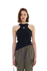 UNBALANCE SLEEVELESS TOP / BLACK