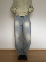light sand denim wide long pants