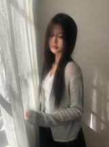 Detting Round V-Neck Knit Cardigan