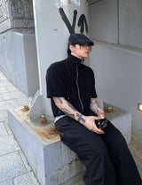 No.0758 K point half KNIT ZIP-UP (6color)