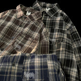 Pulse embroidered tartan checkered shirt (3 colors)