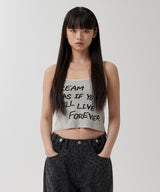 LETTERING SLEEVELESS KNIT