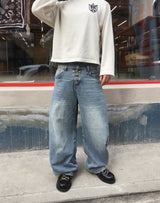 No.1688 ファイアマンバックルカーブドデニムパンツ