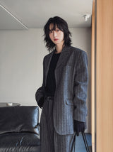 Ovening Stripe Wool Blazer