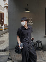 Redan Cropped Roll-Up Short Sleeve Shirt 4C