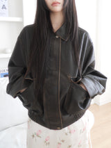 vintage leather jumper
