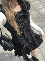 フリルティアードバンドミニスカート