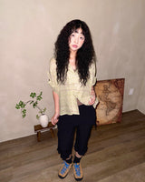 (2color) Ethnic Roll-Up Tab Sleeve Shirt