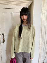 Henkan Stripe Color Matching Round Long Sleeve Tee