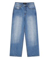 BACK LOGO WASHED DENIM PANT