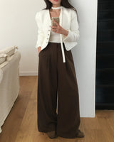 Meld Buckle Pintuck Slacks Pants